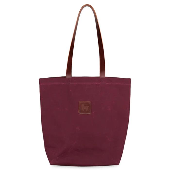 Seamus Waxed Canvas Tote Bag-Burgundy