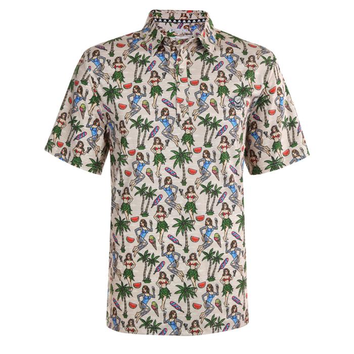 Tattoo Golf Summertime Cool-Stretch Men's Golf Shirt Sand S/Sand