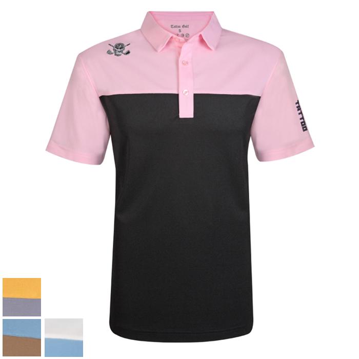Tattoo Golf 2-Tone Cool-Stretch Men's Golf Shirt 3XL+$3/Brown/Blue