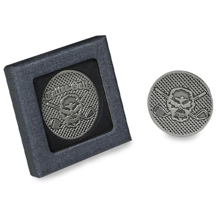 Tattoo Golf 40mm Laser Etched Metal Skull Golf Ball Marker
