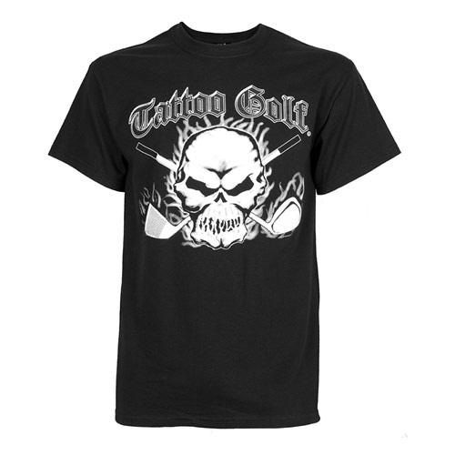 Tattoo Golf Skull ll T Shirts (#T010) S/Black