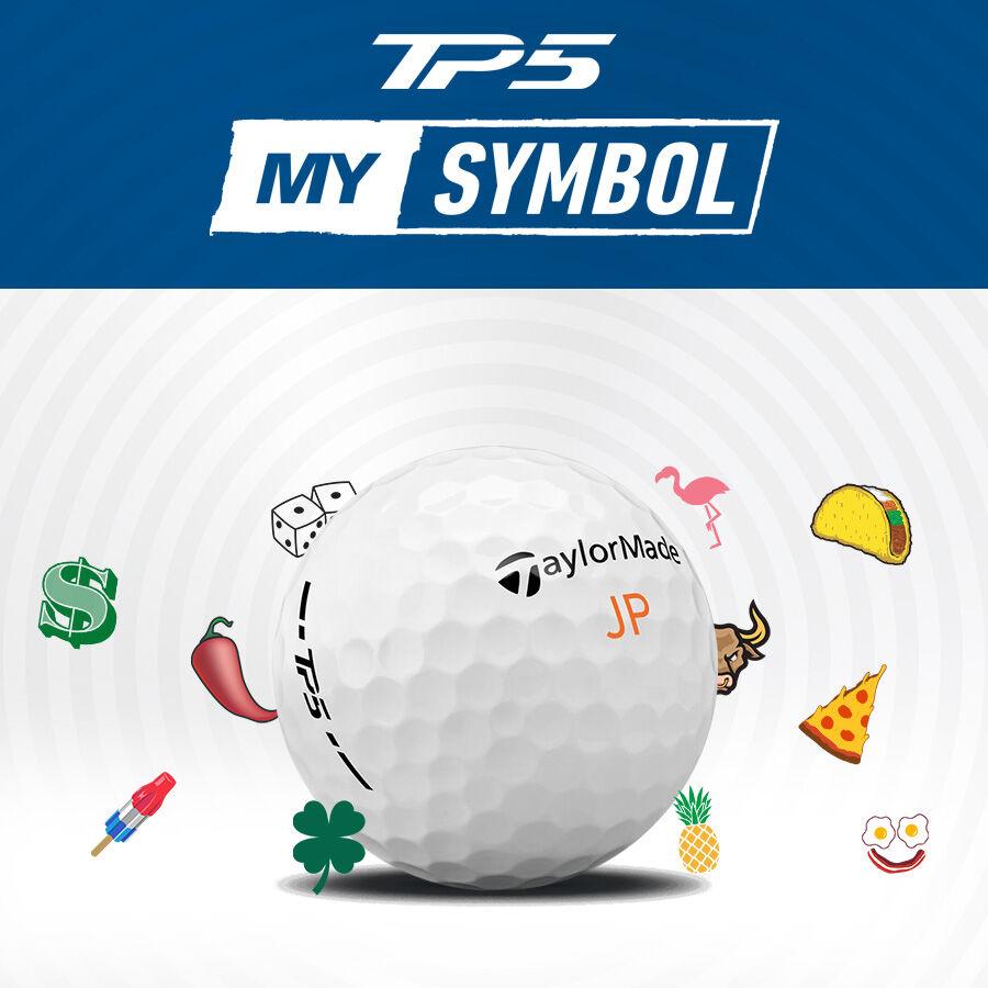 TaylorMade TP5 MySymbol Logo Overrun Golf Balls