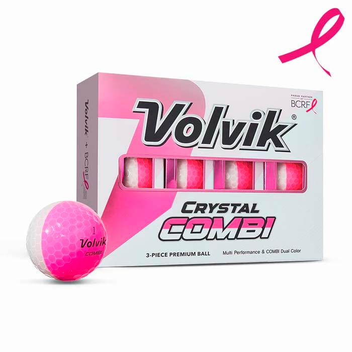 Volvik BCRF Crystal Combi Pink Golf Balls